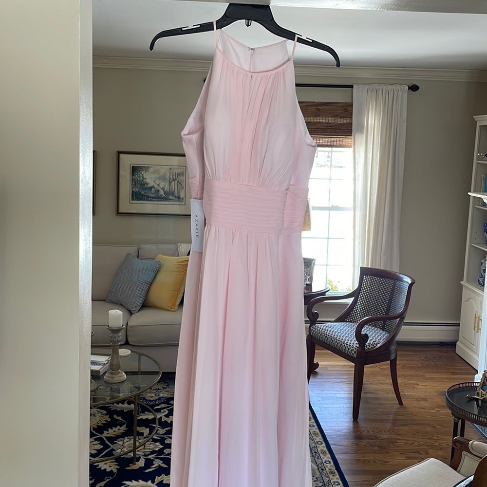 Azazie chiffon blush dress